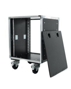 10U Slam Lid Rack Flight Case with Wheels