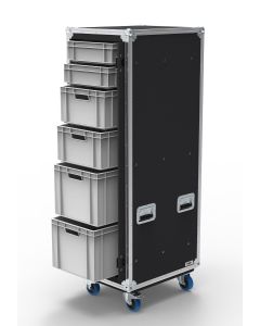 6 Drawer Slide and Slam Euro Container Flight Case