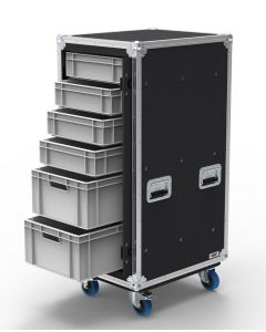 6 Drawer Slide and Slam Euro Container Flight Case