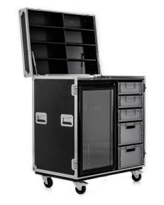 Hospitality Flight Case with Euro Drawers and Fridge