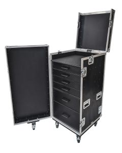 6 Drawer Crew Tool Flight Case with Front & Top Hinged Lids