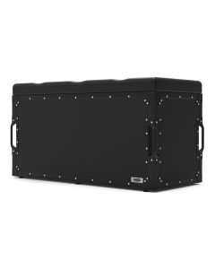 Double Seater Flight Case Chair in Black with Silver Rivets