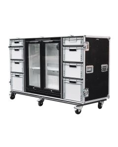 Hospitality Flight Case with Euro Drawers and Double Fridge