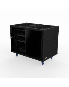 PTS Double Cabinet Black Flight Case with Sliding Doors