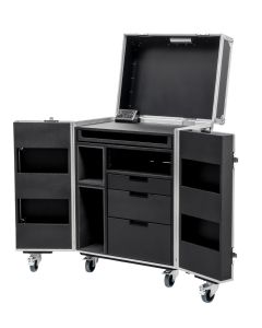 3 Drawer Tech Flight Case with Power, Rack Space & Hinged Lids