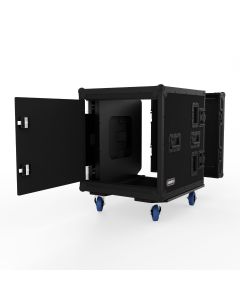 PTS 80 Cabinet Flight Case with Sliding Door and Black Hardware