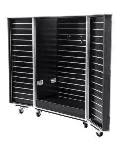 Retail Display Flight Case with Slat Wall in Black