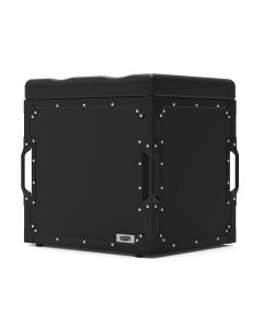 Single Seater Flight Case Chair in Black with Silver Rivets