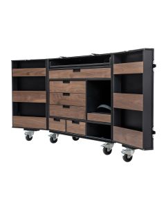 6 Drawer Production Flight Case with Walnut Finish